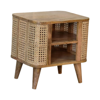 Mango Wood and Rattan Larissa Bedside Table