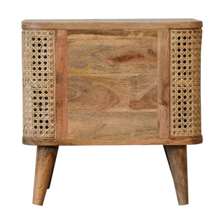 Mango Wood and Rattan Larissa Bedside Table