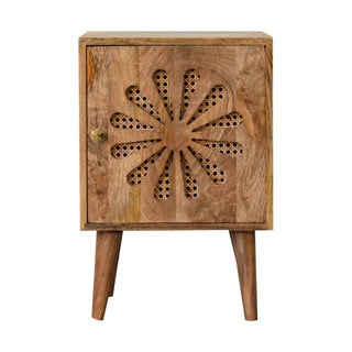 Mango Wood Rosalie Bedside Table, Oak Finish