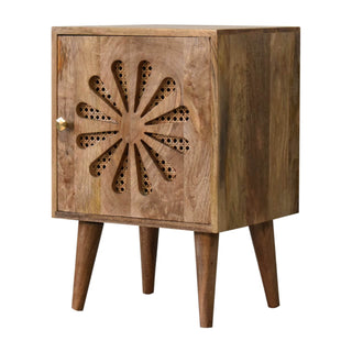 Mango Wood Rosalie Bedside Table, Oak Finish