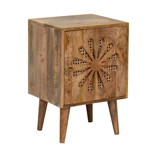 Mango Wood Rosalie Bedside Table, Oak Finish