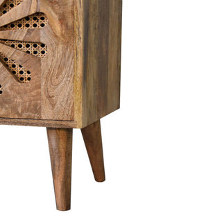 Mango Wood Rosalie Bedside Table, Oak Finish