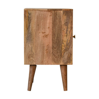 Mango Wood Rosalie Bedside Table, Oak Finish