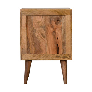 Mango Wood Rosalie Bedside Table, Oak Finish