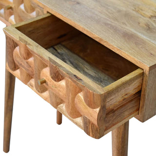 Kita 2 Drawer Console Table, Mango Wood in Oak Finish