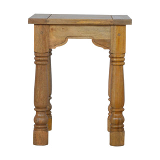 Mango Wood End Table with Turned Legs