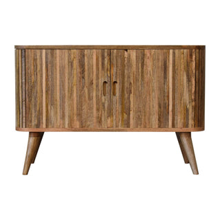 Mokka Sideboard with 3 Hidden Drawers, 2 Shelves, and Sliding Front Door