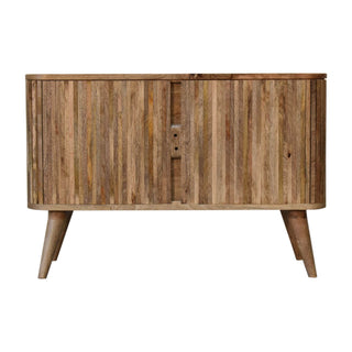 Mokka Sideboard with 3 Hidden Drawers, 2 Shelves, and Sliding Front Door