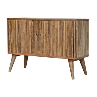 Mokka Sideboard with 3 Hidden Drawers, 2 Shelves, and Sliding Front Door