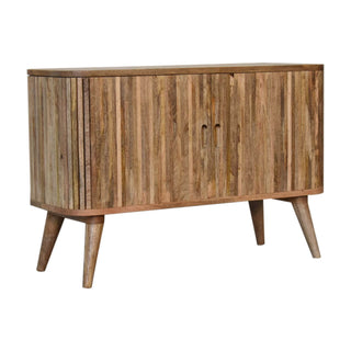 Mokka Sideboard with 3 Hidden Drawers, 2 Shelves, and Sliding Front Door