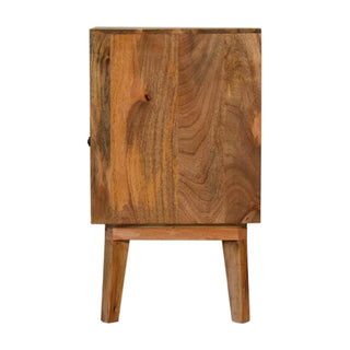 Mango Wood Safi Bedside Table with Two-Tone Oak Finish