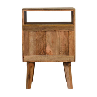Mango Wood Safi Bedside Table with Two-Tone Oak Finish