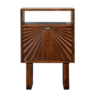 Mango Wood Drew Bedside Table, Chestnut Finish