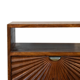 Mango Wood Drew Bedside Table, Chestnut Finish