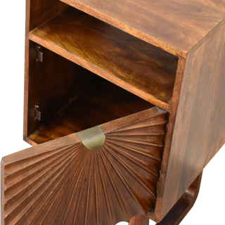 Mango Wood Drew Bedside Table, Chestnut Finish