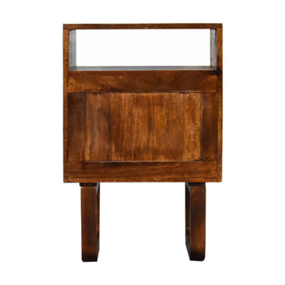 Mango Wood Drew Bedside Table, Chestnut Finish