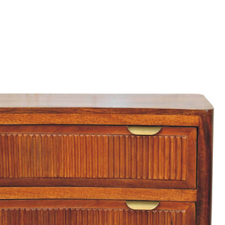 Mango Wood Capri 3-Drawer Chest, Chestnut Finish