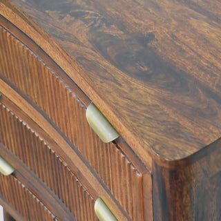 Mango Wood Capri 3-Drawer Chest, Chestnut Finish