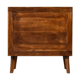Mango Wood Cabinet with Brass-Plated Accents in Chestnut Finish