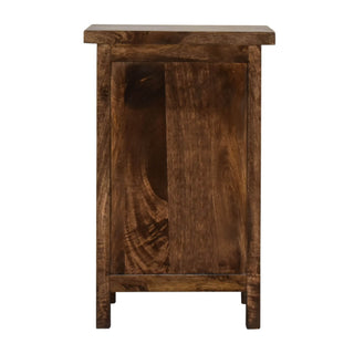 Classic Grey Mango Wood Bedside Table - 3 Drawers