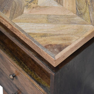 Classic Platform Bedside Table in Mango Wood with Grey Wash Finish