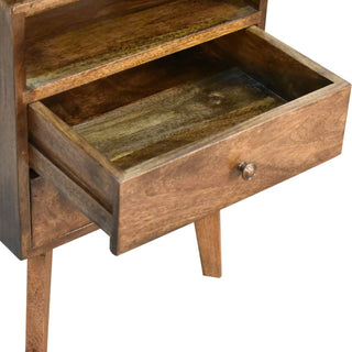 Classic Platform Bedside Table in Mango Wood with Grey Wash Finish