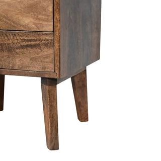 Classic Platform Bedside Table in Mango Wood with Grey Wash Finish