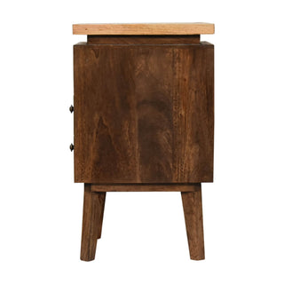 Classic Platform Bedside Table in Mango Wood with Grey Wash Finish