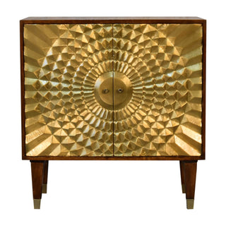 Brass Plated Mango Wood Cabinet