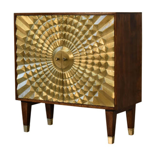 Brass Plated Mango Wood Cabinet