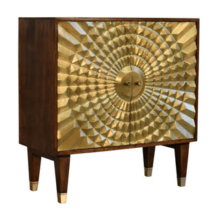 Brass Plated Mango Wood Cabinet