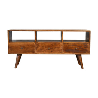 Nordic 3 Drawer TV Stand, Chestnut