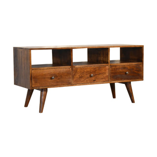 Nordic 3 Drawer TV Stand, Chestnut