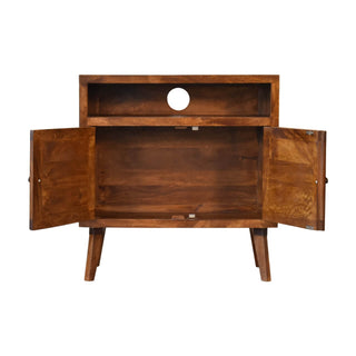 Tova Mango Wood Cabinet, Oak Finish