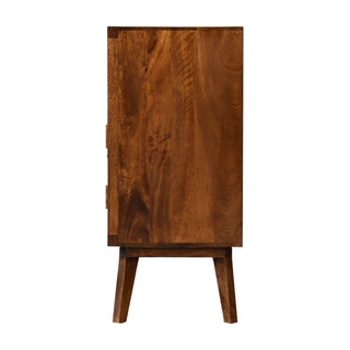 Tova Mango Wood Cabinet, Oak Finish