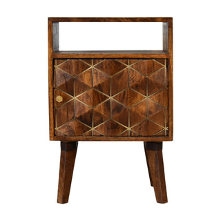 Mango Wood Samara Bedside Table, Chestnut Finish