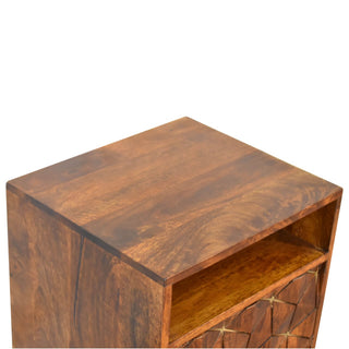 Mango Wood Samara Bedside Table, Chestnut Finish
