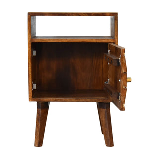 Mango Wood Samara Bedside Table, Chestnut Finish
