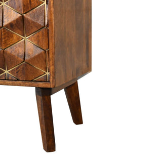 Mango Wood Samara Bedside Table, Chestnut Finish