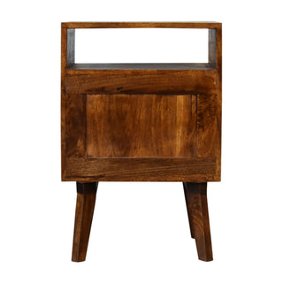 Mango Wood Samara Bedside Table, Chestnut Finish