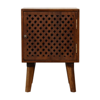 Mango Wood 1-Cabinet Bedside Table