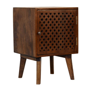 Mango Wood 1-Cabinet Bedside Table