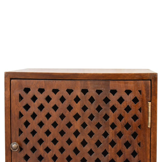 Mango Wood 1-Cabinet Bedside Table