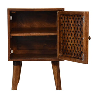 Mango Wood 1-Cabinet Bedside Table