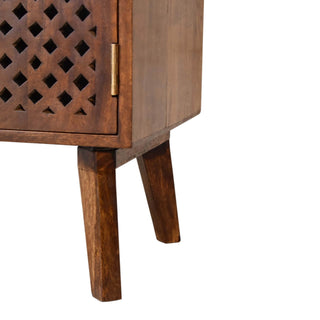 Mango Wood 1-Cabinet Bedside Table
