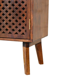 Mango Wood 2-Door Cabinet in Chestnut Finish