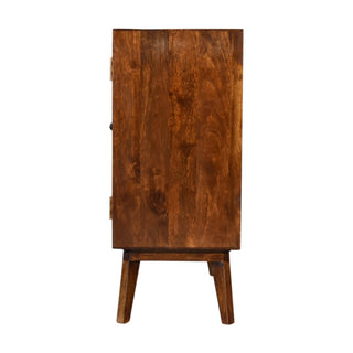 Mango Wood 2-Door Cabinet in Chestnut Finish