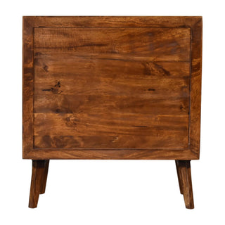 Mango Wood 2-Door Cabinet in Chestnut Finish
