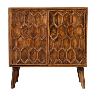 Mango Wood Amouri Cabinet, Chestnut Finish