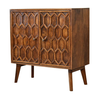 Mango Wood Amouri Cabinet, Chestnut Finish